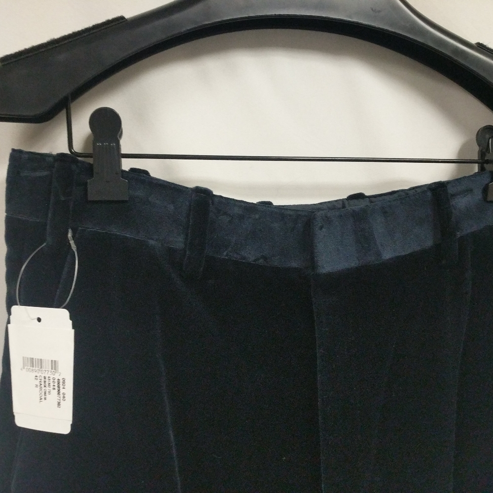 Brioni Womens Wide Leg Velvet Crop Trousers New